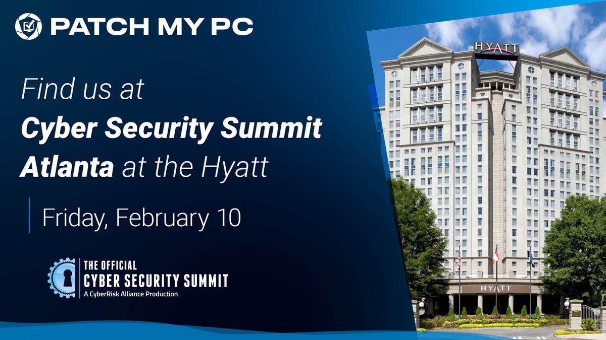 The first <a href="/CyberSummitUSA/">Official Cyber Security Summit</a> to kick off 2023 is this Friday in Atlanta! We'd love to see you! Let us know if you'll be making it out in the comments 👇 and make sure to stop by our booth to say hello to our team and to grab some #patchmypc swag! #OfficialCyberSummit #cybersecurity