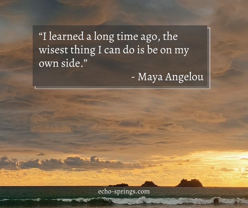 EchoSprings_ID's tweet image. “I learned a long time ago, the wisest thing I can do is be on my own side.”
- Maya Angelou

#echosprings #echospringstransitionstudycenter  #freshstartforyoungadults #findyourpath #empoweringyoungadults #findyourpath #bestlife #liveyourbestlife #thehelpyouseek #thehelpyounee