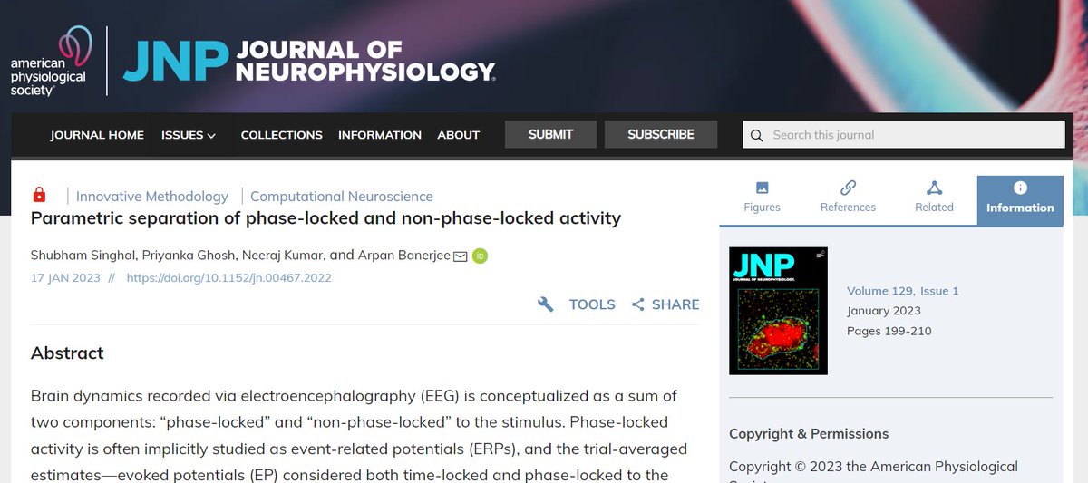 JNeurophysiol's tweet photo. Newly published👉Parametric separation of phase-locked and non-phase-locked activity by Shubham Singhal et al.
🖱 https://t.co/iRWhwlZf2m
@arpansview #PhaseLocked #NonPhaseLocked #EEG #MEG https://t.co/7tj7zUXNMe