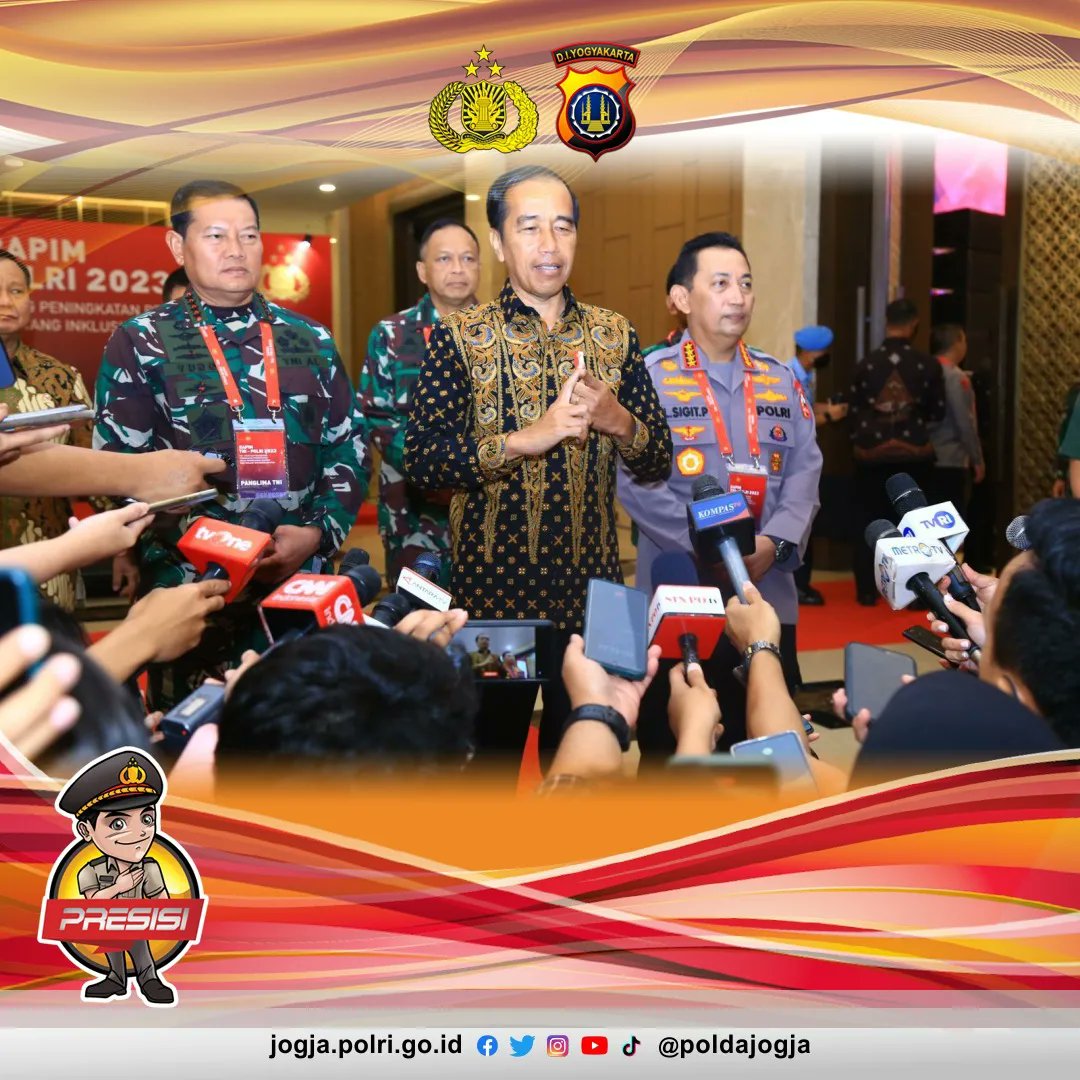 PoldaJogja's tweet photo. #PoldaDIY #PoldaJogja #PolisiPenolongPresisi #KapoldaDIY #PresidenRI #Kapolri #PanglimaTNI #RapimTNIPolri #Rapim #TNIPolri #RapimTNIPolri2023 #RapimPolri2023 https://t.co/iJOwqnysGE