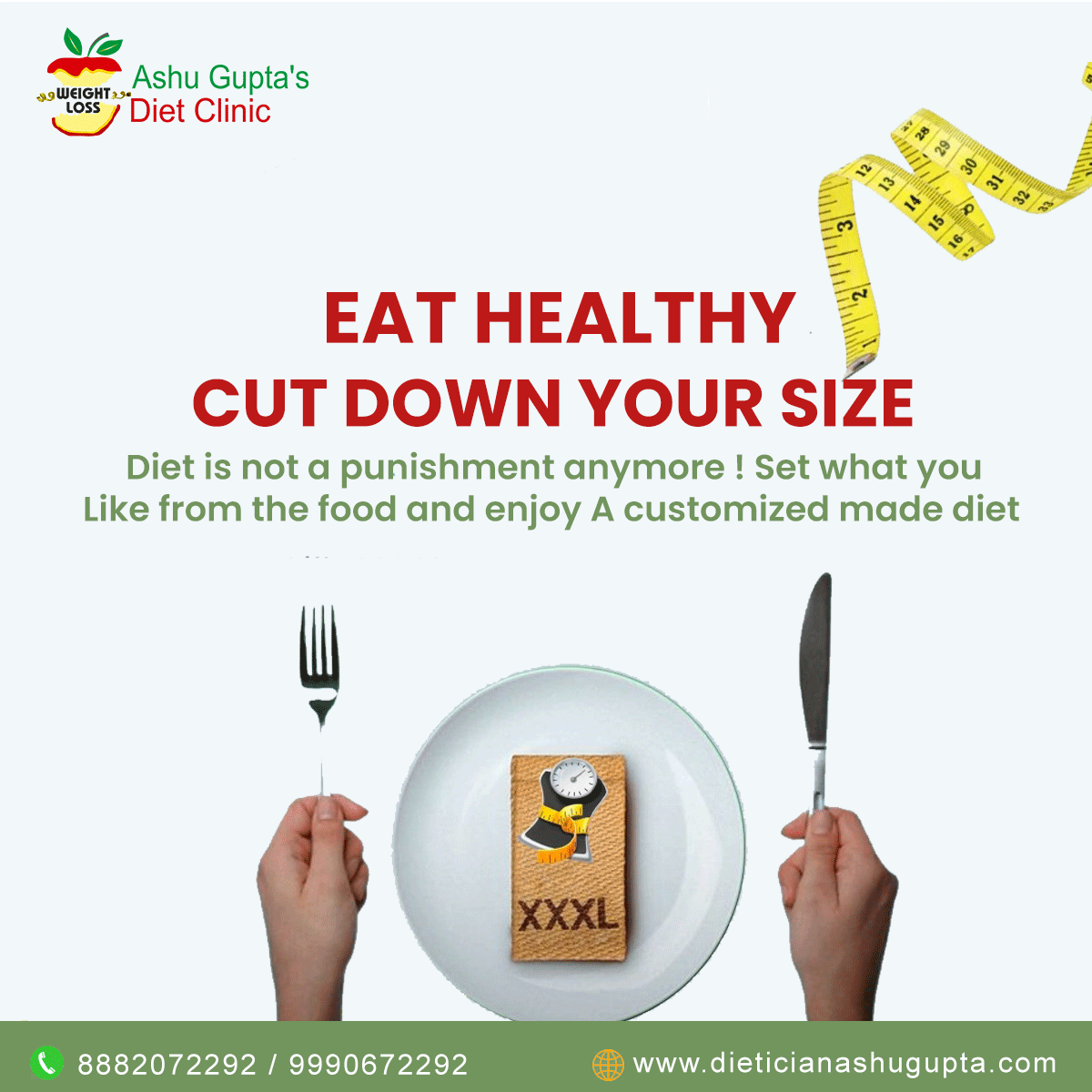 AshuDietician's tweet image. Diet is not a punishment anymore ! Set what you
Like from the food and enjoy A customized made diet..
..
...
..
☎️8882072292 / 9990672292
.
.
Website
linktr.ee/Dt_AshuGupta
..
#dieticianashugupta
#customizeddietplan #weightlossjourney 
#weightloss #weightlossjourney