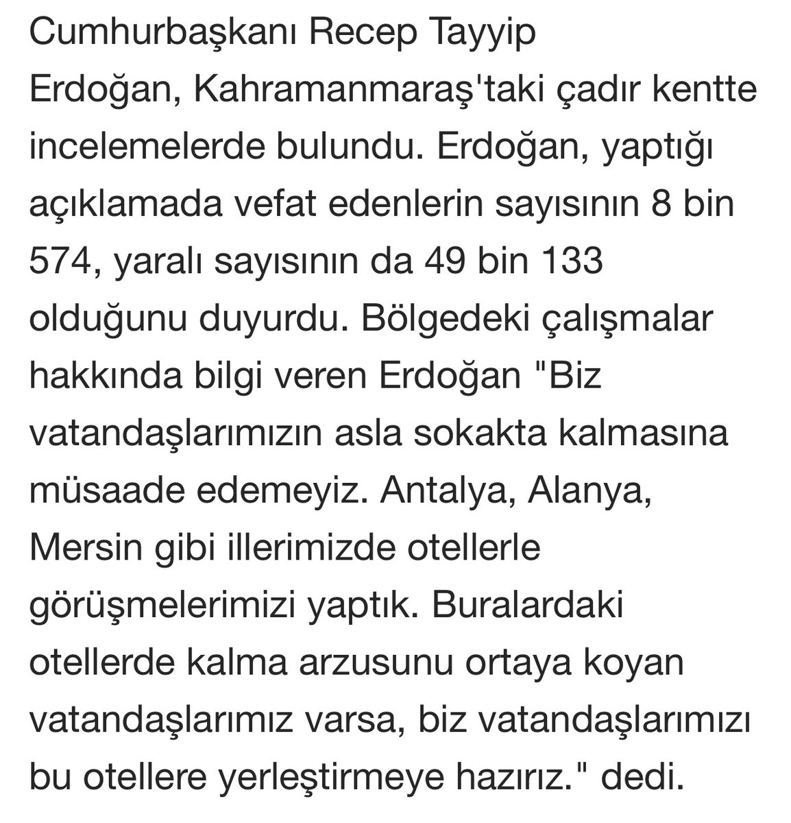 aysunucu's tweet photo. Cumhurbaşkanı Recep Tayyip Erdoğan Kahramanmaraş’ta Basın Açıklamasında Bulundu 

⚠️60 SAAT SONRA ACI  BİLANÇO⚠️
8.574 CAN KAYBI
49.133 YARALI 
#deprem #depremhaberleri #Kahramanmaras #Hatay #RecepTayyipErdogan https://t.co/jQjcHQsL0p