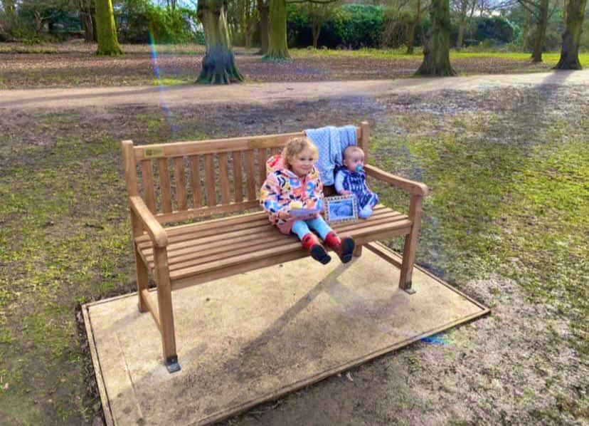 1 year ago today Lottie & Bowie sat on a @rickygervais #AfterLife bench in #Nottingham

Their big sisters both died but should be alive. 

Can you see the rainbow orb that surrounds them? 🌈💕

#love #MaternitySafety #NeverGiveUp #wednesdaythought #photooftheday 
@babylossmummy