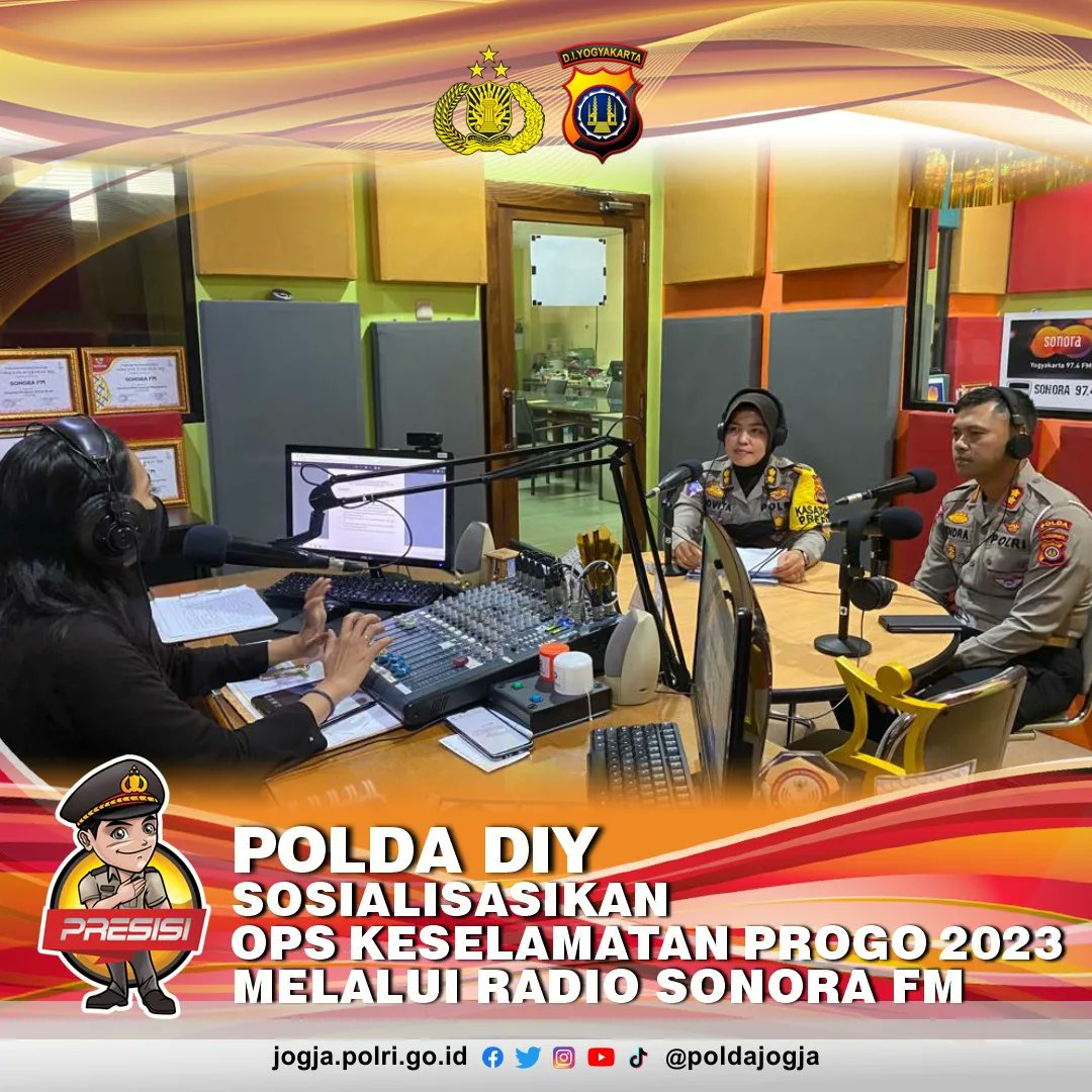 jogja.polri.go.id -Humas, Polda DIY dalam hal ini Ditlantas Polda DIY hadir pada Talkshow Dialog Interaktif di Radio Sonora FM, Gondokusuman, Yogyakarta, Rabu 8 Februari 2023.