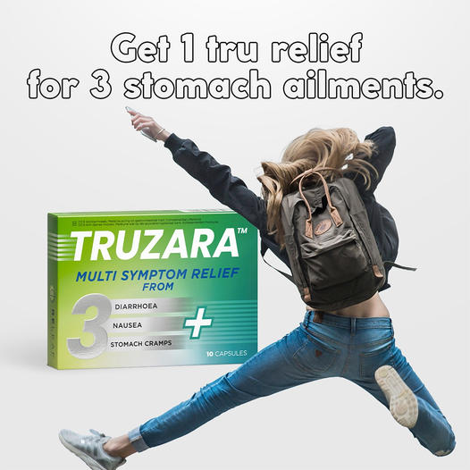 ReleafPharma's tweet photo. Releaf Truzara is a fast-acting, 3-in-1 multi symptom relief from #diarrhoea #nausea and #stomachcramps.
Releaf is available online, in-store, and at leading pharmacies and health stores nationwide. https://t.co/nBo6u1iMqD https://t.co/lQvQsdFdUb