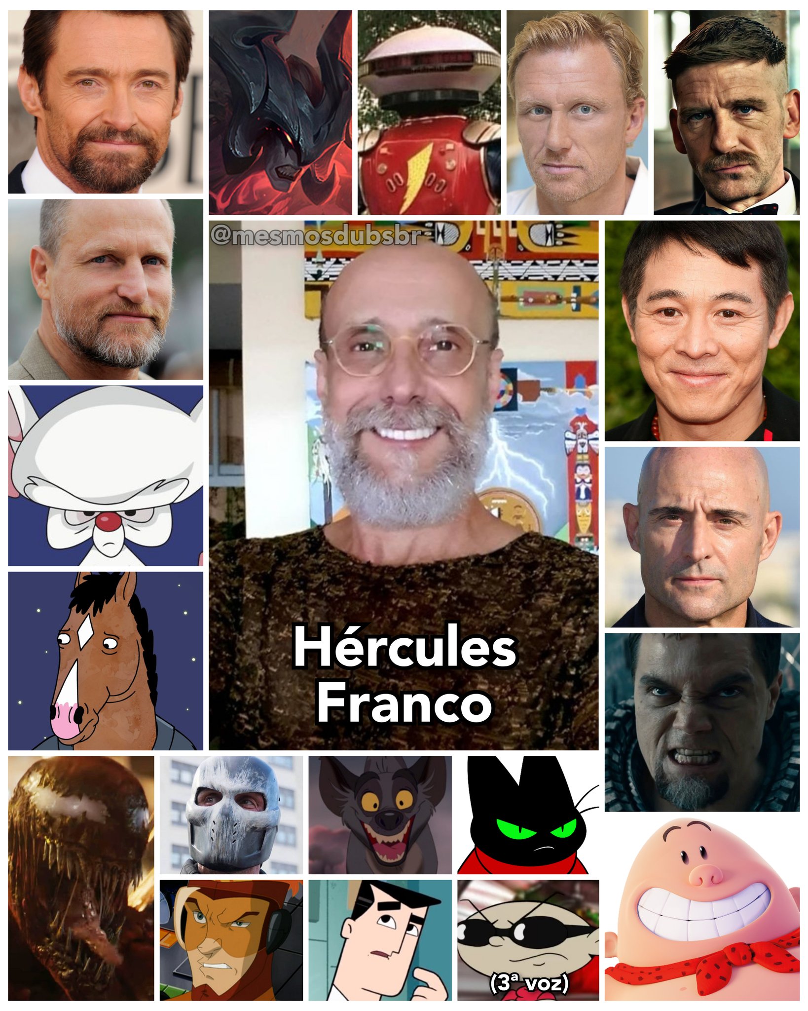 Personagens Com os Mesmos Dubladores! on X: Brabo não é só uma descrição  pra esse homem; é sobrenome! Desde seus inícios humildes com o Rebosteio  até pegar papéis marcantes como Sova de