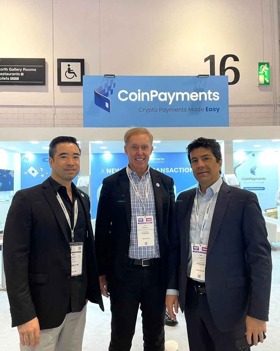 COINPAYMENTSNET's tweet image. Sean Mackay (CEO), John McGanty (Head of Sales) and Max Bavar (CRO) are waiting for you to level🆙 your iGaming business by embracing crypto payments.

Visit our booth N7-460 &amp;amp; meet @CoinPaymentsNET  team at @ICE365Global 🎲🎮

#ICE23 #icelondon2023