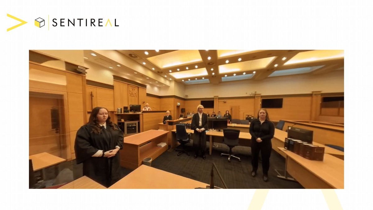 CivTechScotland's tweet image. Now @SentirealCom present their Immersonal  #VirtualReality innovation to help victims prepare for court by virtually attending, interacting with the actors and objects, and prepare for a being in a stressful environment whilst in a safe and familiar location

#CivTech7 #DemoDay7