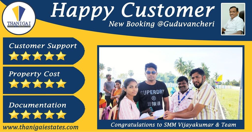 Thanigaiestates's tweet image. Congratulations To Our Senior Marketing Manager Mr. Vijaya kumar &amp;amp; Team For New Booking In Our Guduvancheri Residential Project. 

Thanigai Estates &amp;amp; Constructions Pvt Ltd

#Guduvancheri #Newbooking instagr.am/p/CoZnPmyJvLv/