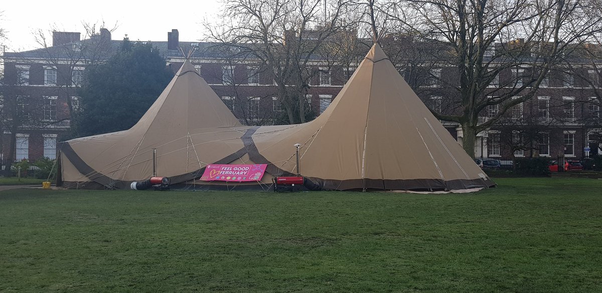 LivGoHigher's tweet photo. #SemesterTwo #WeekThree for our Go Higher students - have a great day; the mornings are getting lighter, there are teepees on Abercromby Square. #Calm #FeelGoodFeb #TimeOut @sotauol @LivUni @LivUniLibrary https://t.co/5gVUMSAEOV