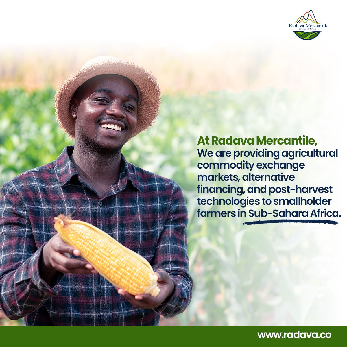 Radava2022's tweet photo. At Radava, we provide an agricultural commodity exchange market, alternative financing, and post-harvest technologies to smallholder farmers in Sub-Sahara Africa.

https://t.co/FExDIUuynd

#Agrifintech #Agriculture #Farmers #Kenya https://t.co/ES1RMD3VHY