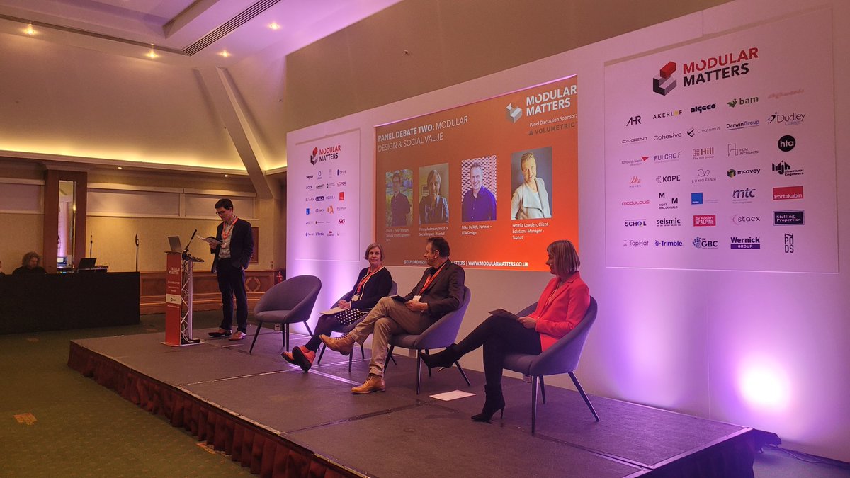 ExploreOffsite's tweet photo. Facilitated by Peter Morgan - @the_MTC_org the Modular Design & Social Value Panel Debate has now
begun, delegates will be hearing from Mike De'Ath, Penny Anderson and Fenella Lowden #ModularMatters https://t.co/SCzABQnd96