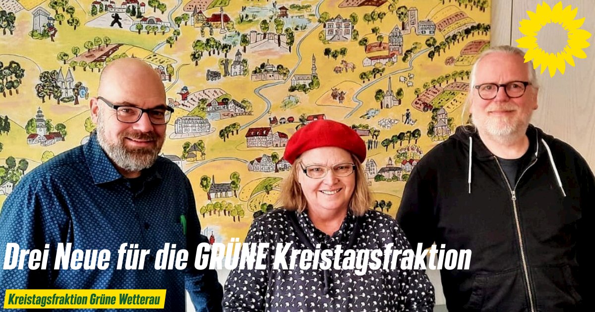 Unsere Fraktion im #Kreistag des #Wetteraukreis hat drei Neue:
• <a href="/marcus_stadler/">Marcus Stadler</a> aus #Nidda
• <a href="/ClBreest/">Breest</a> aus #BadVilbel
• Adelheid Treffer aus #BadNauheim
fraktion.gruene-wetterau.de/drei-neue-fuer…