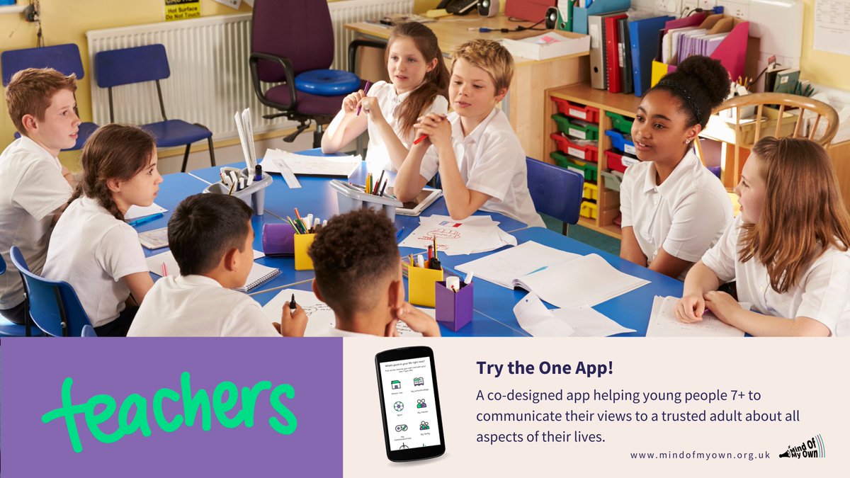 MindOfMyOwn_Ed's tweet image. Teachers- Let's increase #participation &amp;amp; capture #pupilvoice! 📣

Check out the #OneApp. It's a great way to get children &amp;amp; young people sharing about home, #school &amp;amp; #mentalHealth so you can safeguard sooner! 

more here 👉 mindofmyown.org.uk/our-apps/for-s…

#ChildrensMentalHealthWeek