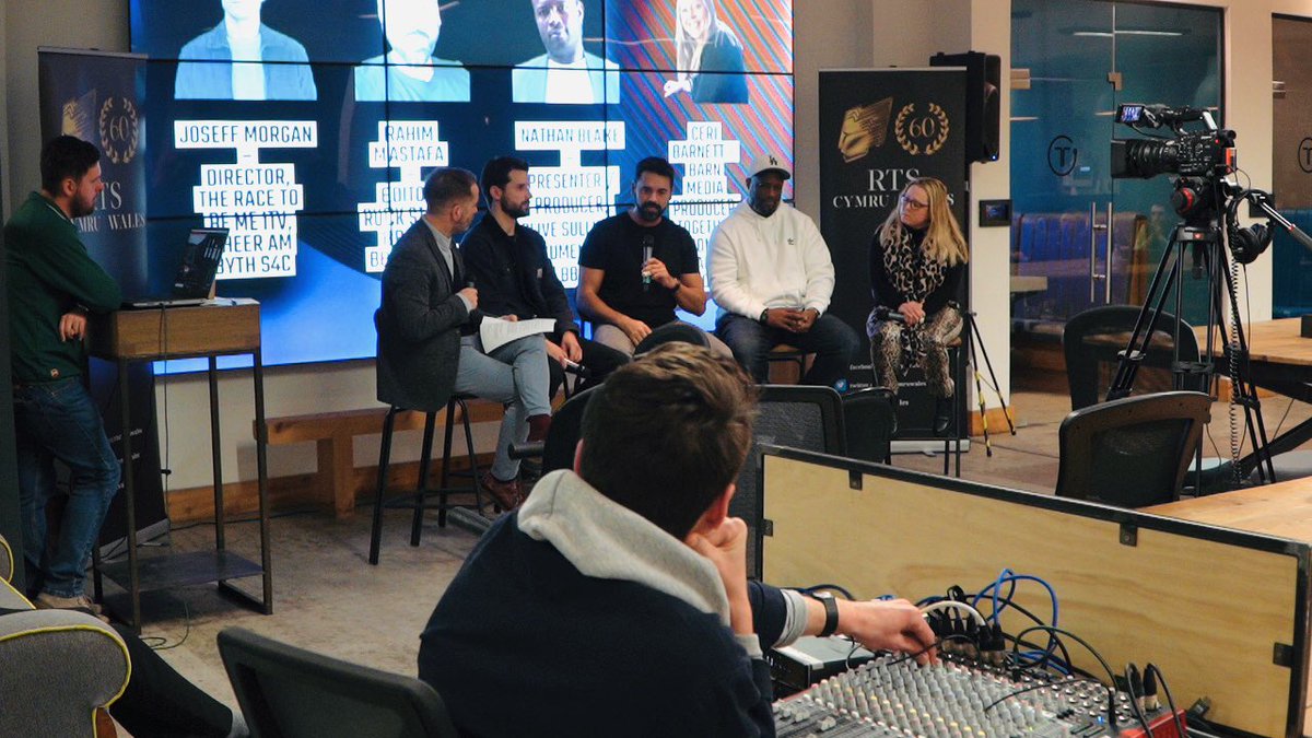 MetBroadcast's tweet photo. Last night we partnered up w/ @RTSCymruWales @TramshedTech &amp; @WhisperCymru to hold a Sports Documentary Panel

Hosted by our Programme Director @Townzoid &amp; produced by our @CMetSportTV tech team (Jamie, Rhys &amp; Max)

With 80 guests &amp; 8 expert panelists from the Sports Doc industry https://t.co/6vqwsWAFWP