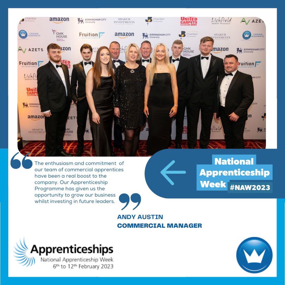 For National Apprenticeship Week Crown Highways Limited took our team of commercial apprentices as our VIP guests to the SLTC23 Awards - a great opportunity to thank them for their commitment and hard work. 👑