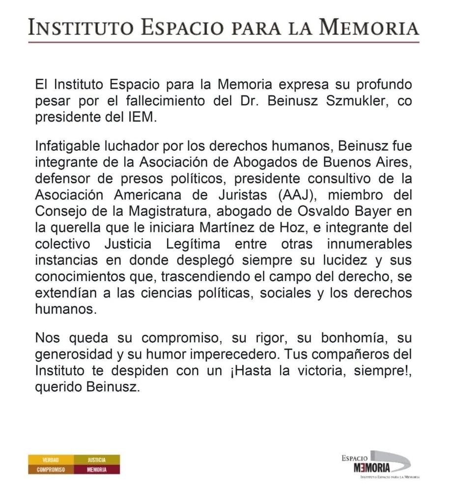 Recién lo vimos en BsAs. Lúcido, afectuoso y alegre, a pesar de malestares, Beinusz Szmukler fue a vernos. #Cuba le agradecerá, eternamente, su firme posición al lado de la verdad, en defensa de los Cinco y en solidaridad con la #RevoluciónCubana.