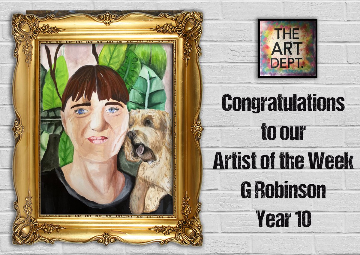 NunthorpeArt's tweet photo. Congratulations to our Artists of the Week- Year 10 C Barfoot-Walton, G Robinson and K Asker. Fantastic GCSE Artwork influenced by the artist Frida Kahlo #fridakahlo #distortedportrait #acrylicpainting #artistoftheweek #itsgreattocreate #weloveart #keystage4 #year10 #gcseart https://t.co/xI4CHAWiJ4