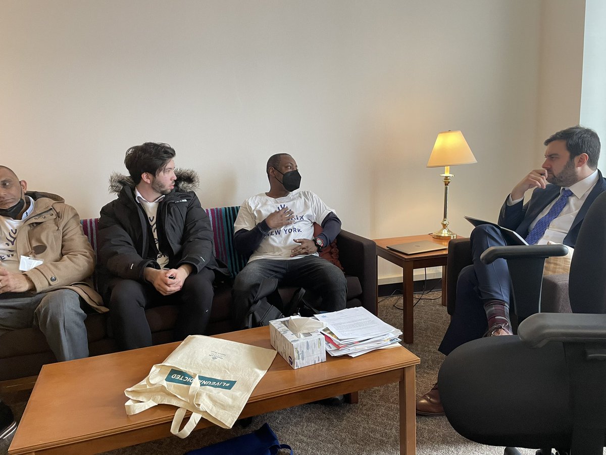 PhoenixNYCEO's tweet photo. Proud of @PhoenixHousesNY staff and residents who shared stories with @phara4assembly @LtGovDelgado @EmilyAssembly aides and chiefs of staff during #standupforrecovery - the time is now to fund @NYSOASAS programs equally as our mental health partners #liftupbothsysytems https://t.co/BIpg9qF8lO
