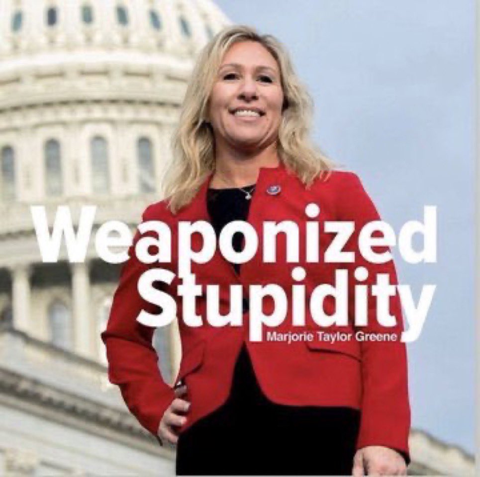 <a href="/RepMTG/">Rep. Marjorie Taylor Greene🇺🇸</a> You are a disgrace to the office you hold. Your abhorrent disrespectful behaviour marks you as the political clown you are.

A self professed election denier, antisemite &amp; staunch advocate for an industry that is responsible for the deaths of 40,000 Americans every year. Sit down