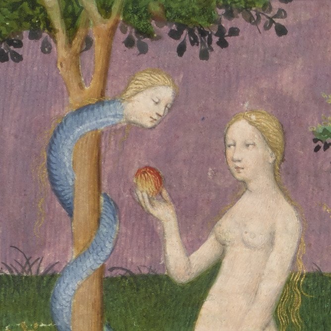 eve and the serpent, paris, 15th century