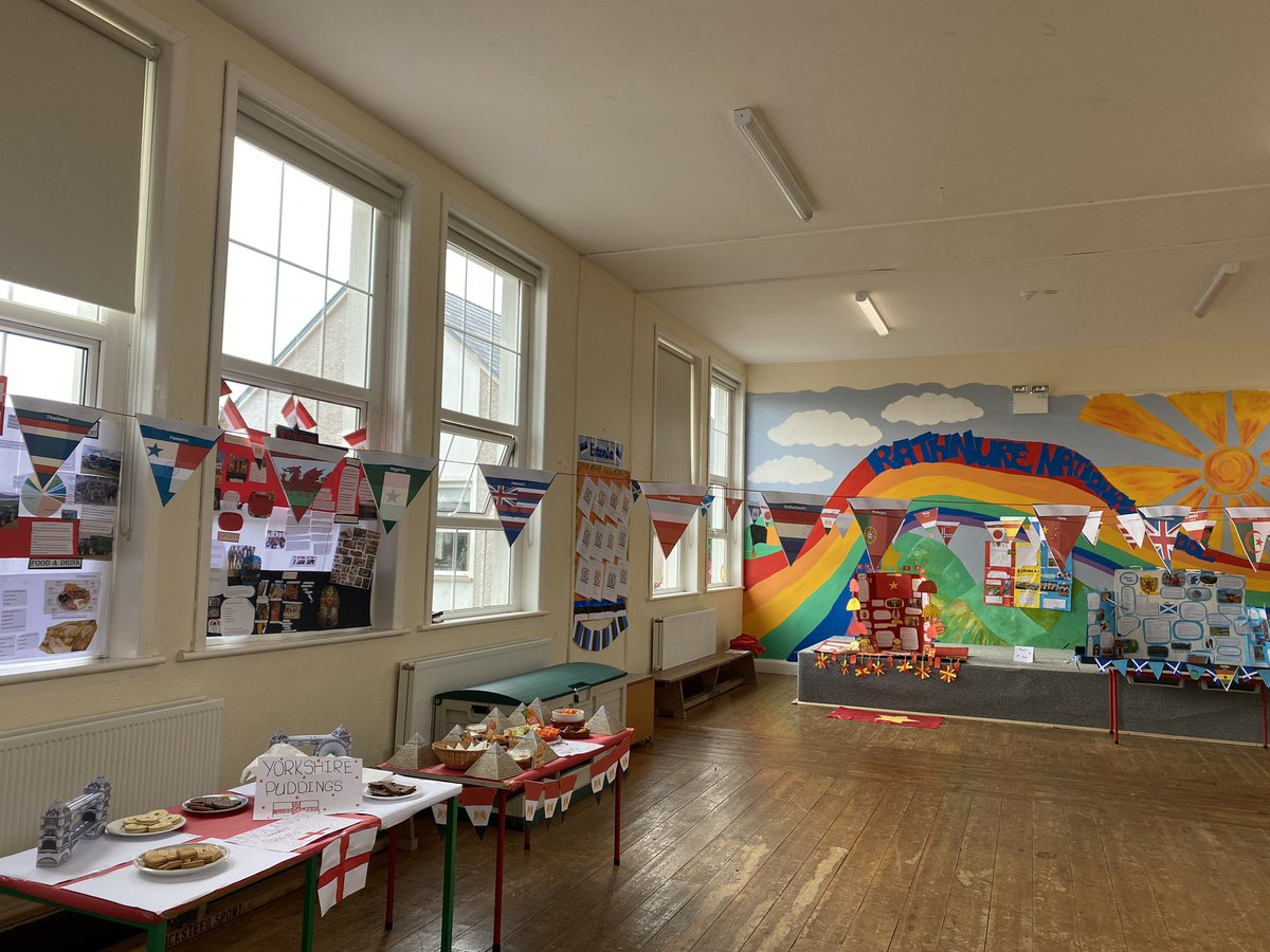 RathnureGreen's tweet photo. Our school hall was looking great this morning all set up to celebrate Intercultural Day and all the different nationalities in our school!@RathnureNS @GreenSchoolsIre #globalawareness #globalcitizenship https://t.co/r2bO6sN3Gg