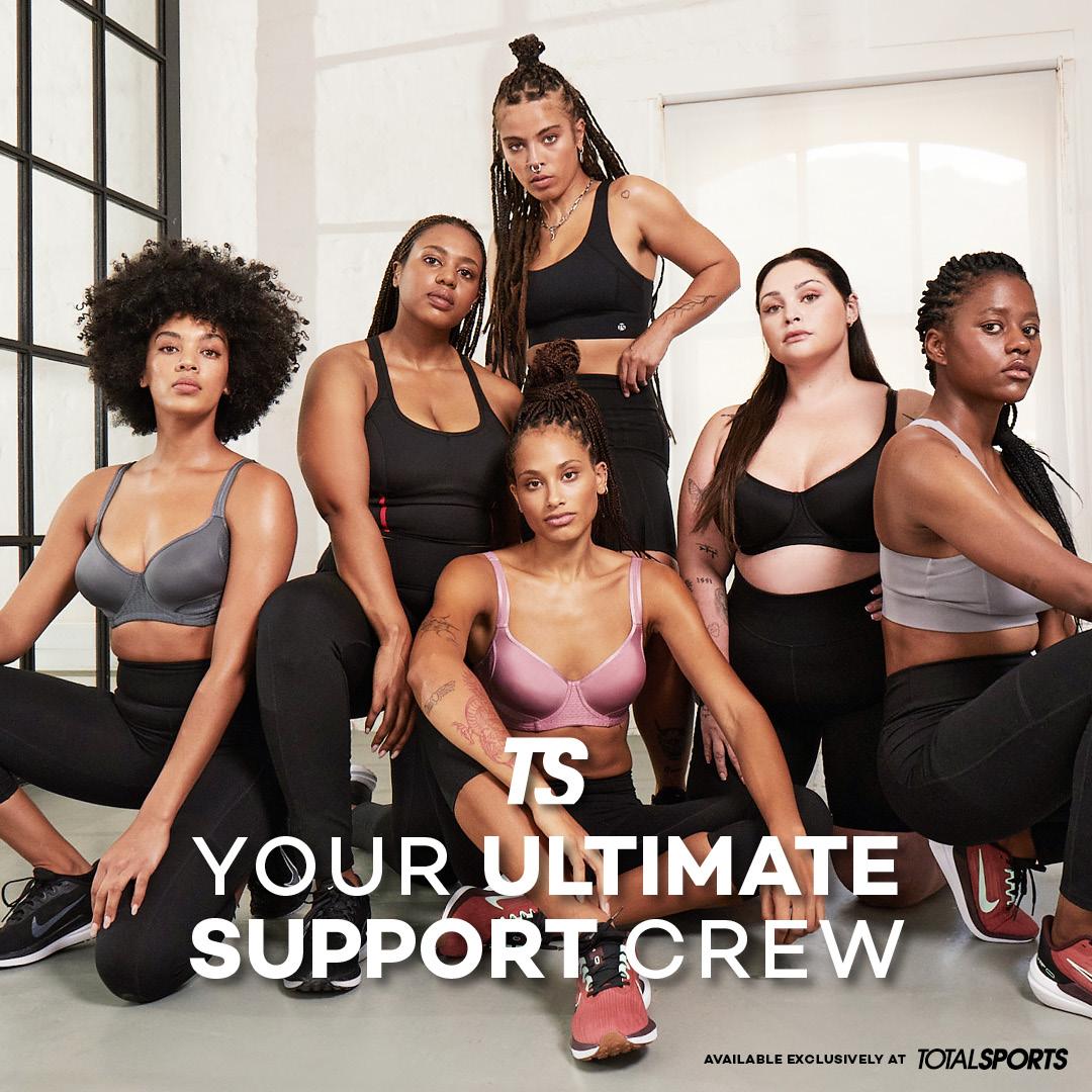 Build your Ultimate Support Crew with the @TotalsportsSA selection of #TSbyTotalsports sports bra & crops. From low, medium & high-support, the bras & crops are designed to help you get the most out of your workout.

Shop the range from R199.95 in all Totalsports stores.