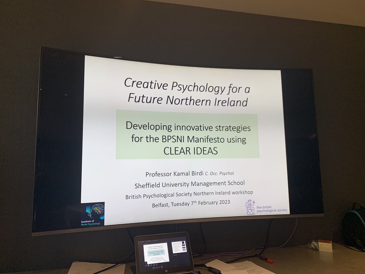Thanks to all the <a href="/bps/">Brian Smyth</a> Northern Ireland folks who turned up in Belfast yesterday. Great strategies generated to develop the BPSNI Manifesto further using our #clearideas model. <a href="/UoS_Management/">Sheffield University Management School</a> <a href="/IWP_Sheffield/">IWP</a>