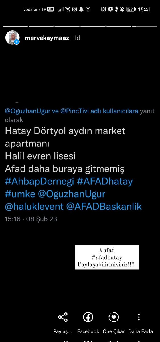 Mervekaymaazz's tweet photo. #Hatayda #afad #AFADhatay https://t.co/t9Jv28LTCI
