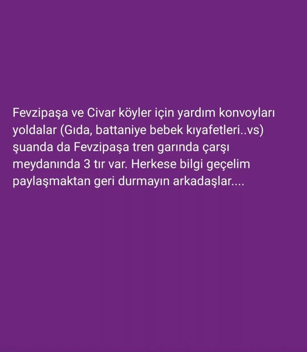 alikemalsarii's tweet photo. #fevzipasa #islahiye #yardım https://t.co/KWsikckc7P
