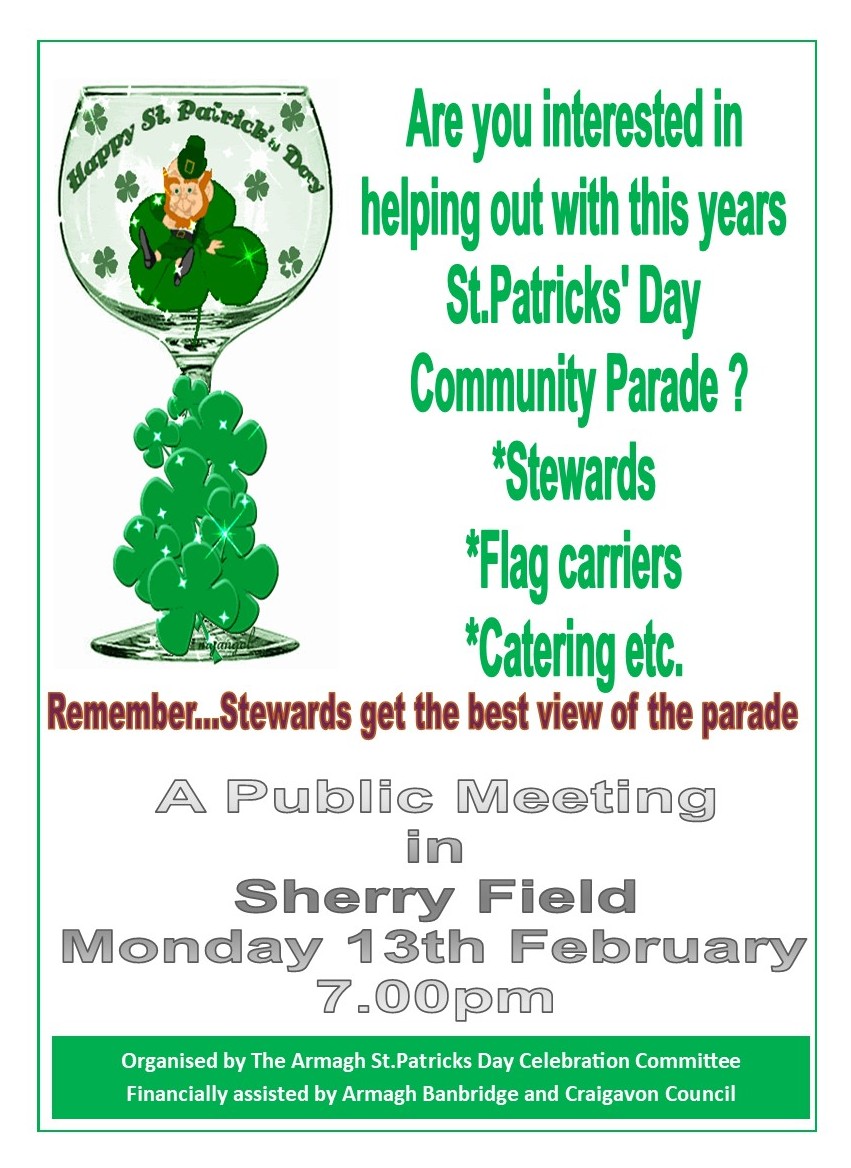 westarmaghcons1's tweet photo. St.Patricks Day Parade ..Public Meeting  https://t.co/7JC6kPPzcx via @westarmaghcons1 https://t.co/mHFTOacLqo