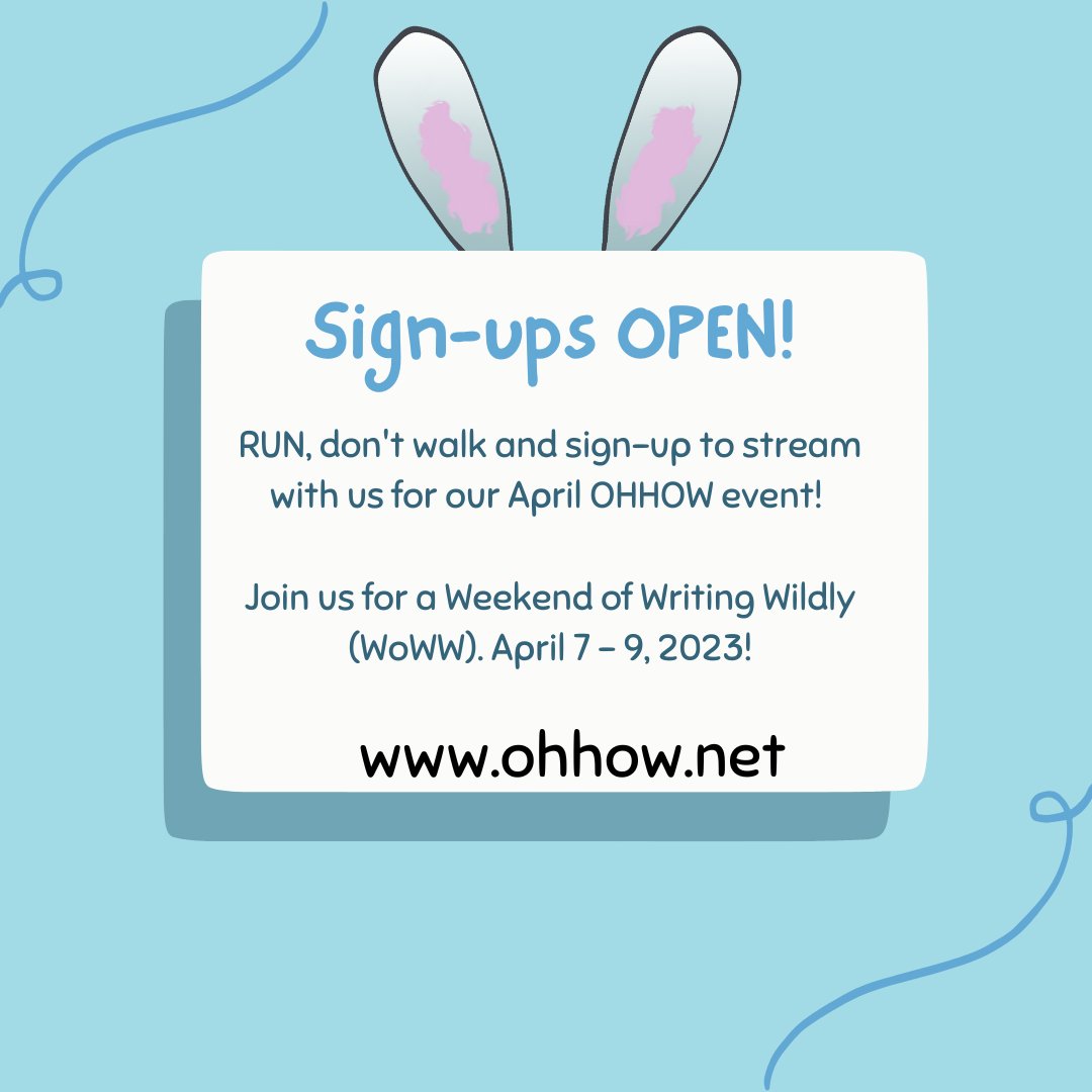 100hofwriting's tweet photo. Sign-ups are open for our April event! https://t.co/gDyHAWo3Kp

We can wait to see you in April for another amazing event!

#OHHOW #aprilcamp #nanowrimo #writing https://t.co/QpmgH2DpLL