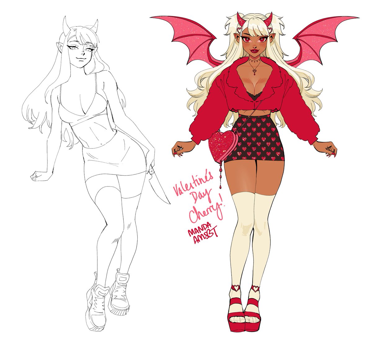 made a cherry design for valentine's day!!!