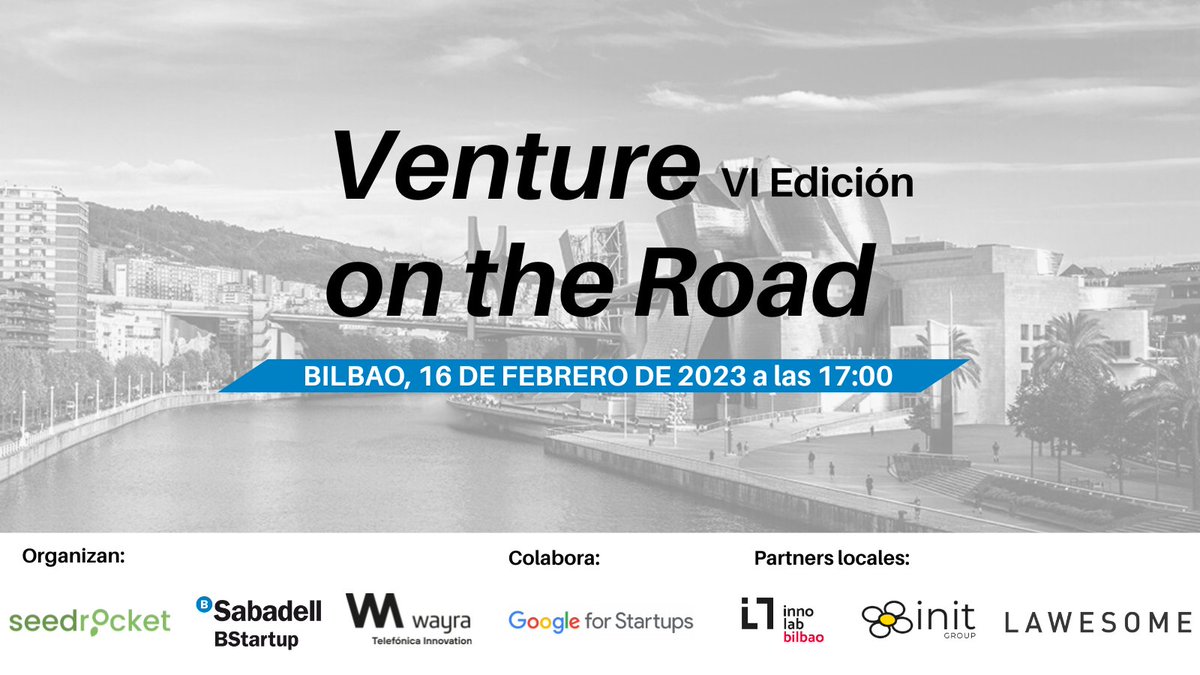 BStartup's tweet photo. ¡#VentureOnTheRoad vuelve a #Bilbao el 16 de febrero! Conecta con agentes clave y escucha la keynote de Héctor García, fundador y CEO de @Geographica_GS y mentor de @seedrocket.

✍🏼https://t.co/DkrZvqLLsR @WayraES @GoogleStartupES @InnolabBilbao @Grupo_init @LawesomeLS https://t.co/M46erqmkLj