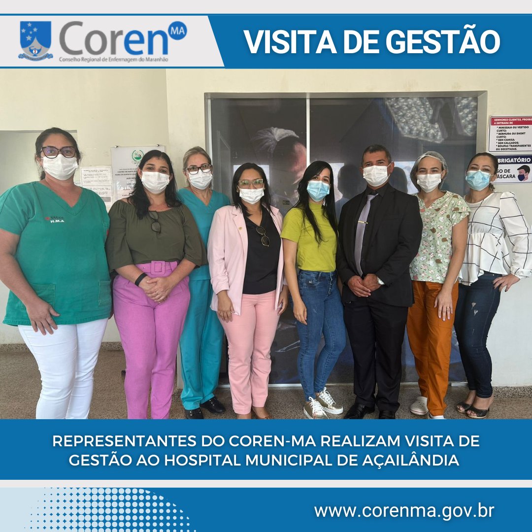 CorenMAoficial's tweet photo. O Conselho Regional de Enfermagem do Maranhão está em constante ação. Na manhã desta terça, 07, os diretores do Conselho realizaram visita de gestão ao Hospital Municipal de Açailândia para tratar sobre subdimensionamento e melhorias para a enfermagem do nosso estado. https://t.co/pOrrXozcfM