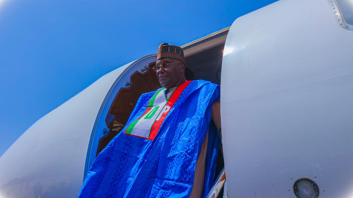 tolu_francis's tweet photo. The next president of the Federal Republic of Nigeria lands in Damaturu, Yobe state ahead of today's PDP Presidential Campaign Rally.

#AtikuInYobe
#RecoverYobeWithPDP https://t.co/uT3MZ3AHKP
