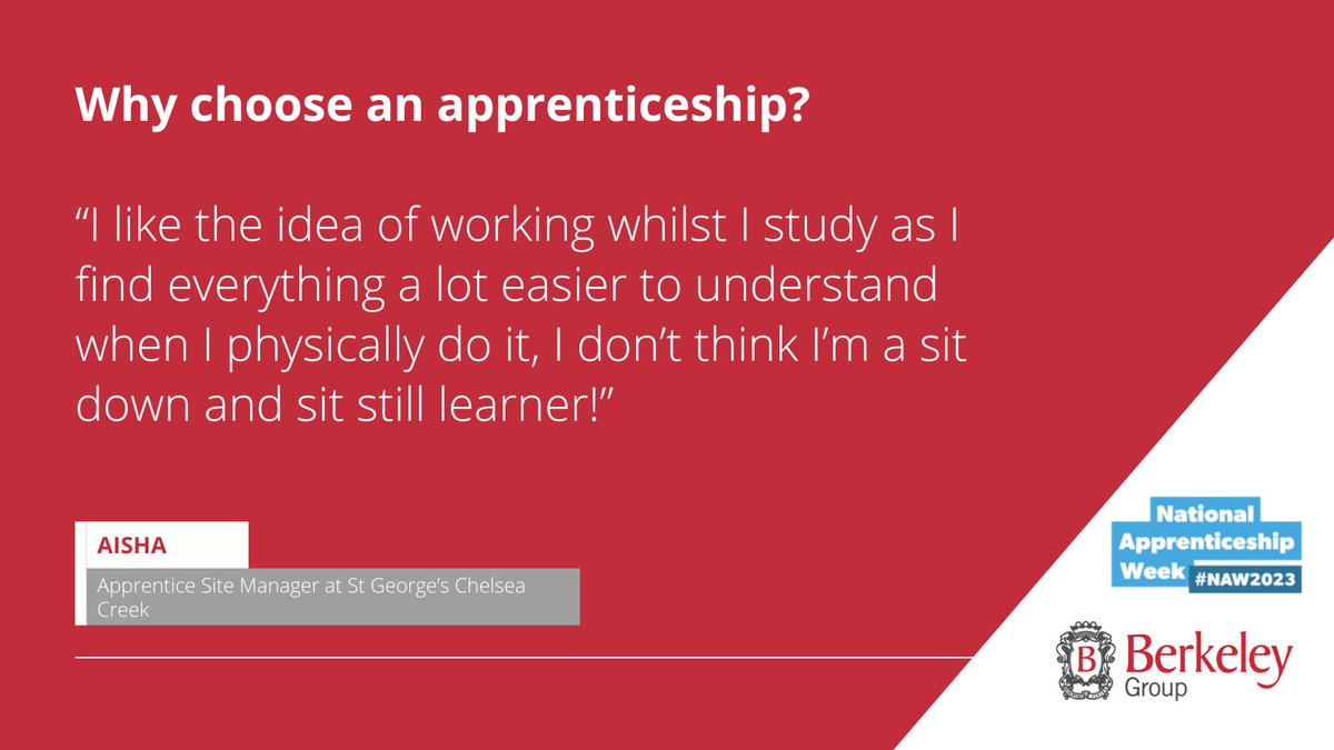 Berkeley Group on Twitter "Aisha is an Apprentice Site Manager at St