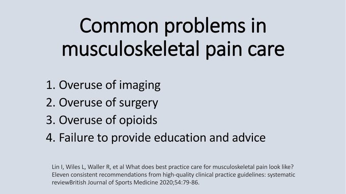 Chronic Pain Champions (@painchampions) on Twitter photo What does best practice care for musculoskeletal #pain look like?
This review from <a href="/PeteOSullivanPT/">Peter O'Sullivan</a> and others
identifies common problems as well as makes 11 consistent recommendations. I just shared it with the members of my support group.
bjsm.bmj.com/content/54/2/79
#chronicpain What does best practice care for musculoskeletal #pain look like?
This review from <a href="/PeteOSullivanPT/">Peter O'Sullivan</a> and others
identifies common problems as well as makes 11 consistent recommendations. I just shared it with the members of my support group.
bjsm.bmj.com/content/54/2/79
#chronicpain