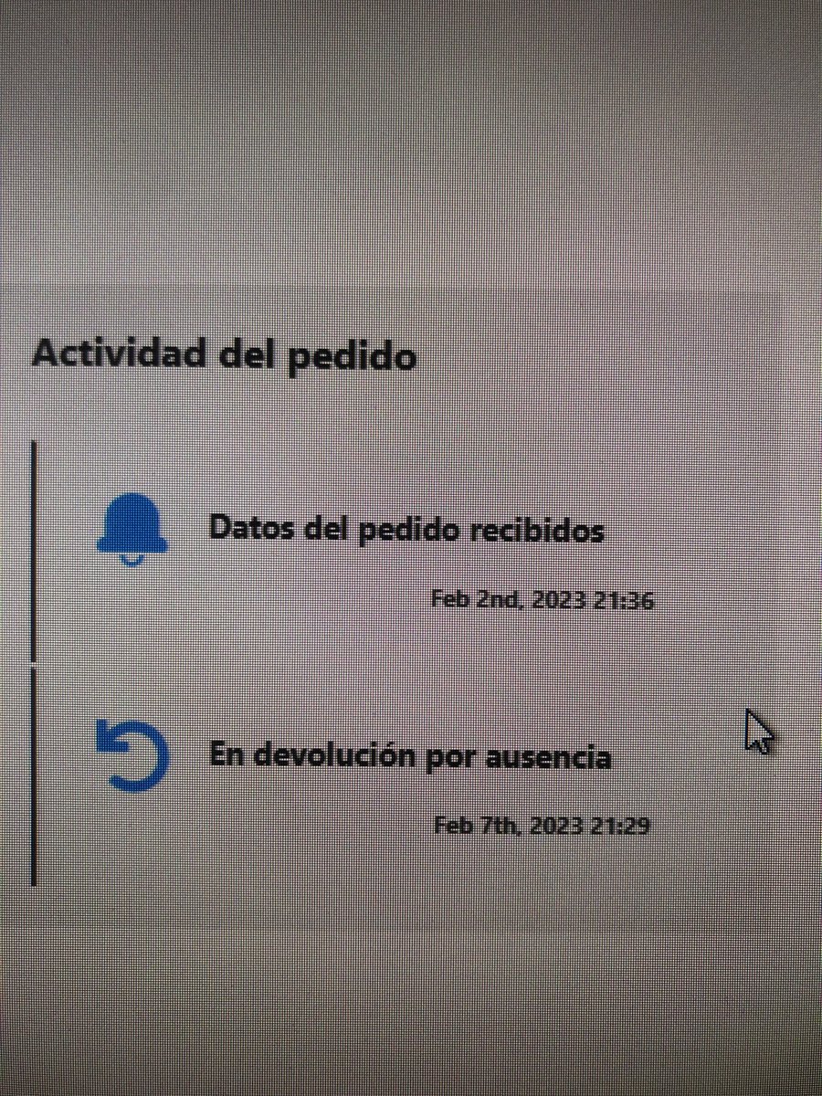 mbvg41's tweet photo. Eso no es cierto Paack - entregas. No puedo estar hablando con el repartidor a las 16,14hy 21,09h  y a las 21,36 colgar esto en su página “en devolución por ausencia”. La ausencia a quien se refieren a mi o a su repartidor? Deberían revisarlo. https://t.co/Ebg6JoVhFq