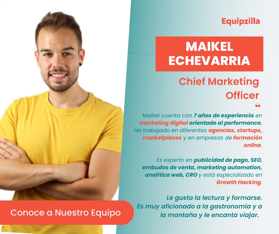 equipzilla's tweet photo. Conoce a nuestro equipo!👇
Hoy os presentamos a Maikel, nuestro Chief Marketing Officer.
#Equipzilla #conoceanuestroequipo #alquilerdemaquinaria #maquinariaconstruccion #maquinariaagricola https://t.co/twkpxENtpr