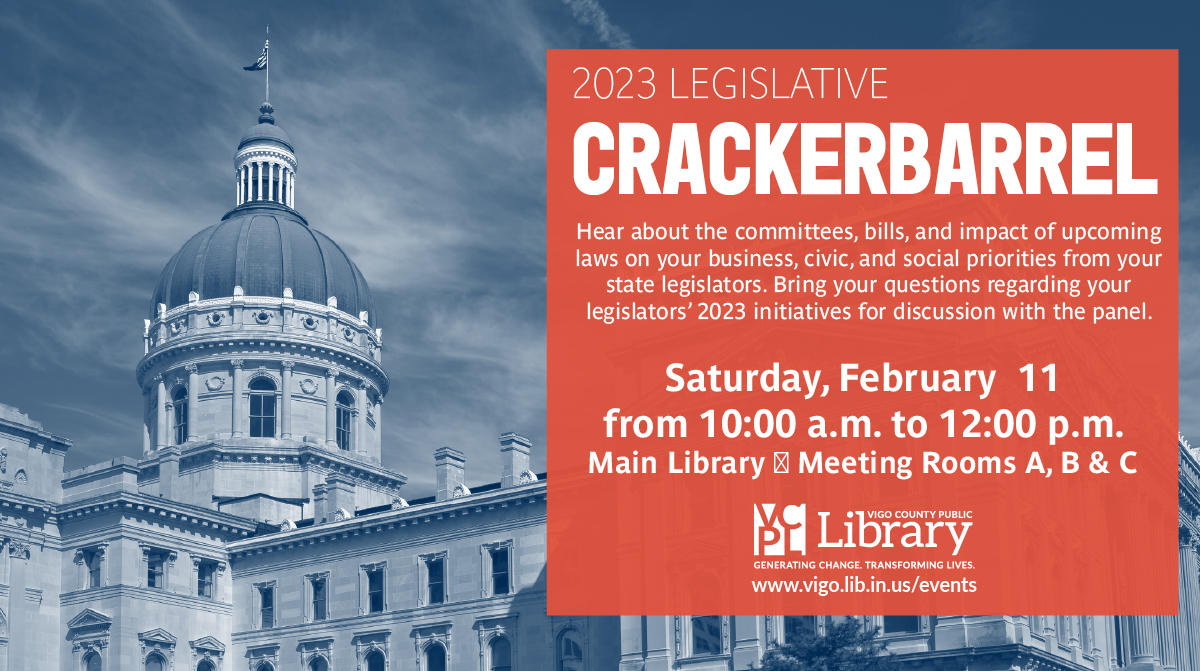 Hear from Vigo County’s state legislators about the committees they serve on, the bills they have sponsored or plan to sponsor, and the impact upcoming laws will have on your business, civic, and social priorities. Bring your questions for respectful discussion with the panel.