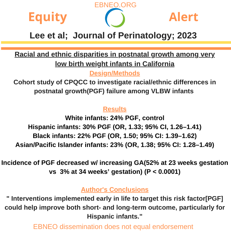 Racial/ethnic differences in post-natal growth failure in VLBW infants ow.ly/PXpX50MMAAL #ebneoalerts #equity4babies #EBNEOEquityAlerts #neotwitter #neoEBM @JPerinatology @henryleeneo