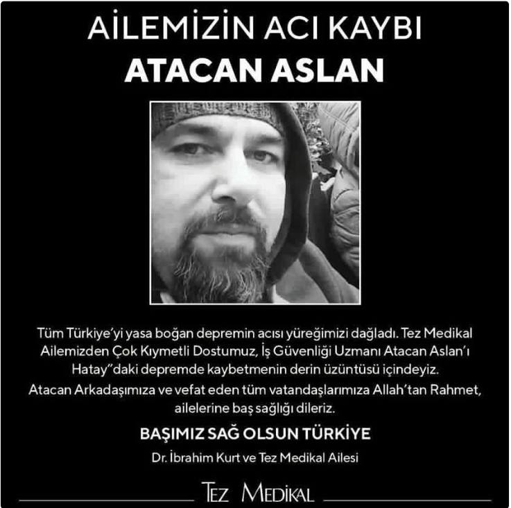 başımız sağ olsun. halen ailesiyle birlikte enkaz altına olan meslektaşlarımız  var insanlarımız var. başımız sağ olsun.