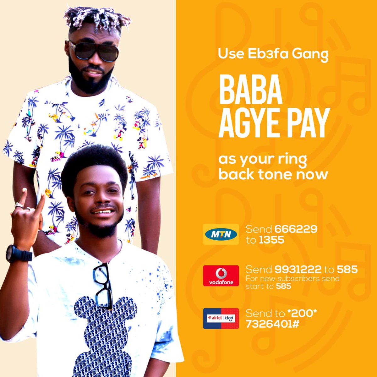 Eb3faG's tweet photo. Hi please kindly select your favorite song as a Caller Tune on all the networks by simply dialing and following the procedures below
Your support and contribution mean a lot to this brand
Thank you all
#uniquestarentertainment https://t.co/OUnYii3CRh