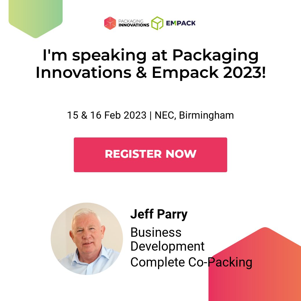 One week to go until Packaging Innovations 2023!

Our Business Development Manager Jeff Parry will be taking part in a panel debate with the BCMPA on Thursday 16th February - head to the Supply Chain Stage at 1pm! 

Register here: register.visitcloud.com/survey/0wdw613…
