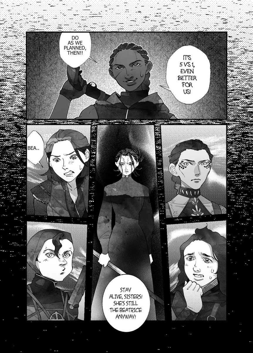 I forgot to post this, #WarriorNun manga style ②
Possessed Beatrice scenario.
#SaveWarriorNun