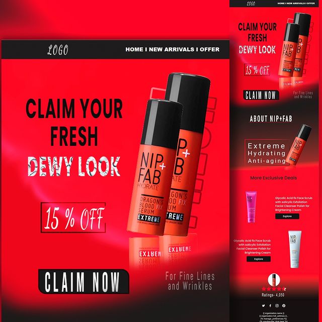 Promotional e-commerce email newsletter helping a brand to increase more revenue by sending out new product launce and explaining how the product help their customers.