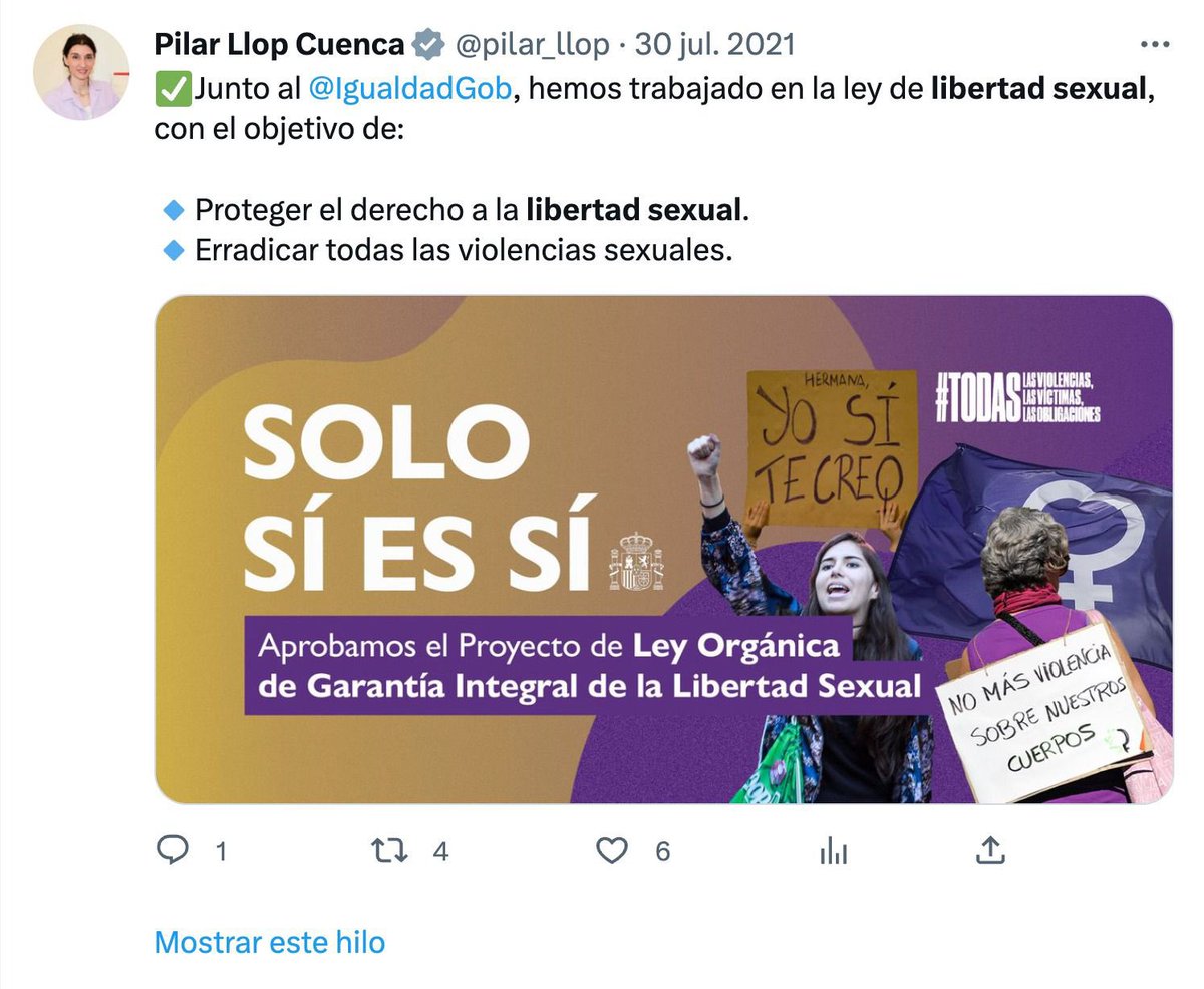 PriegoPP's tweet photo. Cuando la ley del "Solo sí es sí" era de TODAS https://t.co/b3ApV7vMdN