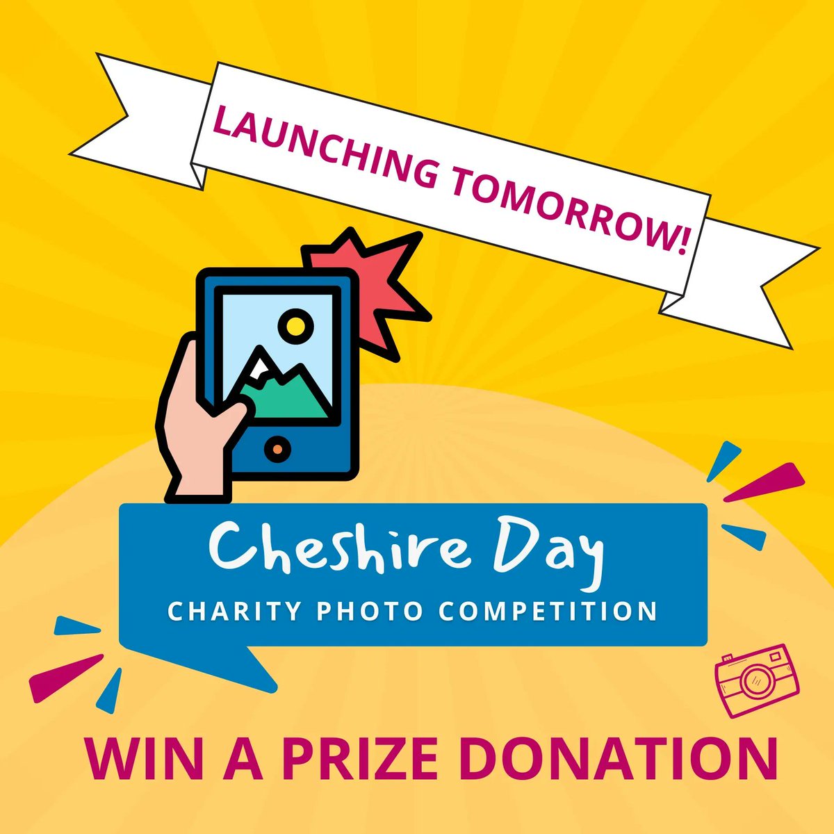 Launching tomorrow…our first ever charity photo competition! To be in with the chance of winning one of three prize donations (to support the work of your charity / organisation), keep an eye on our socials tomorrow morning for all the details on how to enter 📸 #cheshireday