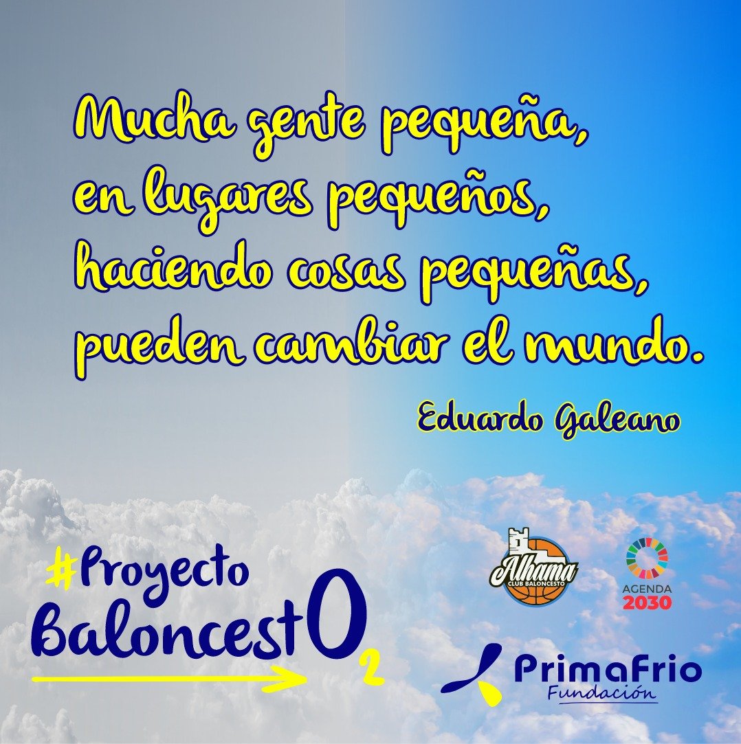 CBAlhama's tweet photo. ¡Hola a tod@s! 👋 Hoy estrenamos el #ProyectoBaloncestO2, en colaboración con la @FundPrimafrio 🤝. El objetivo es la reducción de emisiones de CO2 en nuestra actividad diaria. ¿Tu también juegas al #BaloncestO2?  🌍 ♻ 

¡Esperamos tus publicaciones! Cualquier aportación suma 👏 https://t.co/arWb8L5kKt